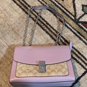 Coach Lilac and Beige Shoulder Bag